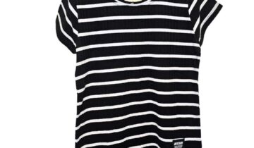 Μπλούζα Ριγέ Κοντομάνικη Ασπρόμαυρη Junior - Νο 9-12 ετών