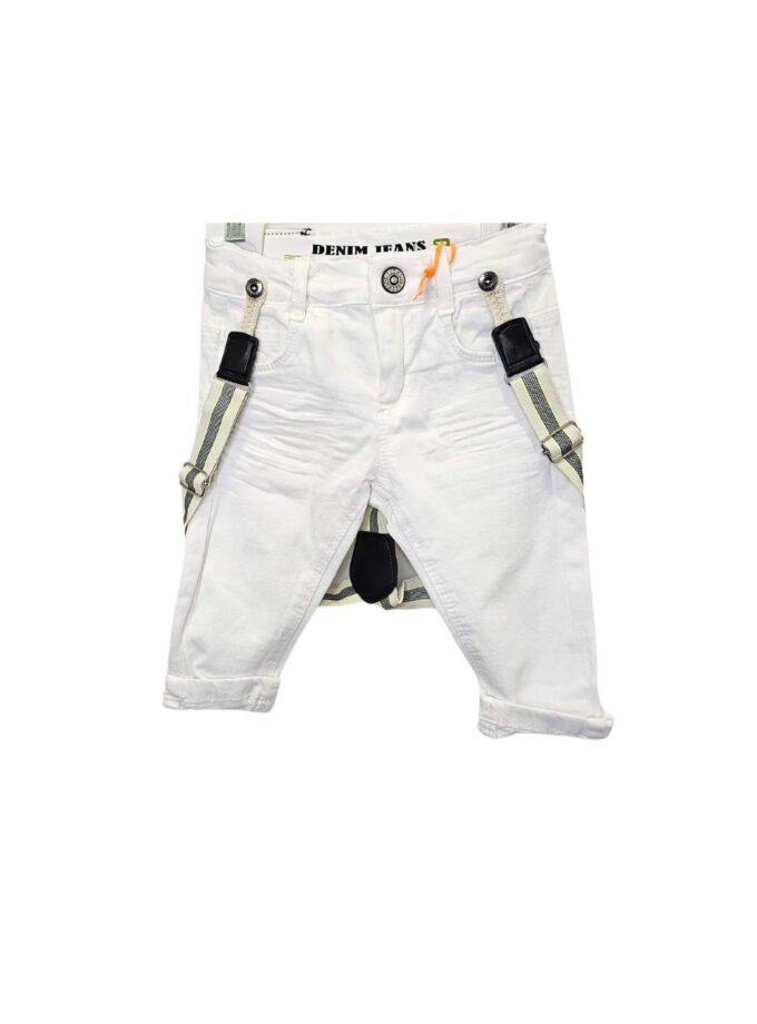Τζιν Λευκό με Τιράντες Bebe - Νο 6-24 μηνών