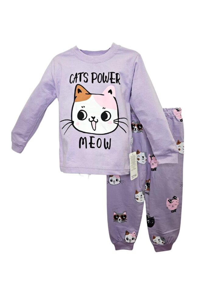 Φόρμα Γατούλες Λιλά Mini - Νο 3-6 ετών