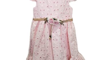 Φόρεμα Κηπούρ με Λουλουδάκι Ροζ Mini - Νο 2-5 ετών