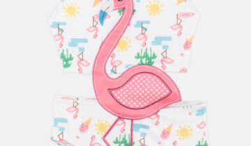 Μαγιό Φλαμίνγκο με Πουά Mini - Νο 1-5 ετών