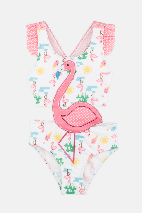 Μαγιό Φλαμίνγκο με Πουά Mini - Νο 1-5 ετών