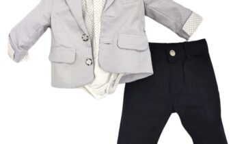 Σύνολο Κοστουμάκι Γκρι Σακάκι Bebe - Νο 3-12 μηνών