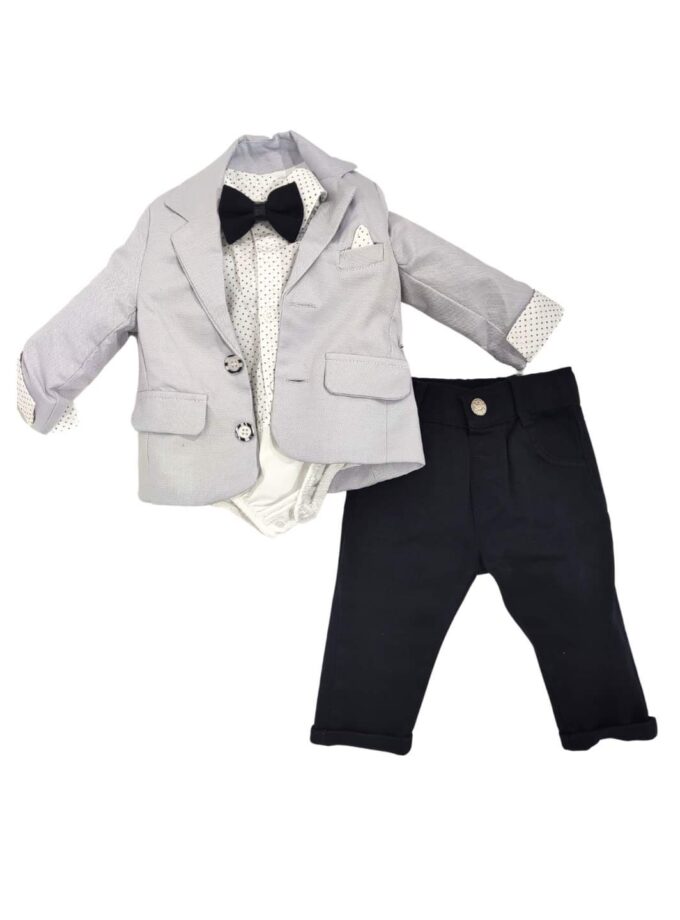 Σύνολο Κοστουμάκι Γκρι Σακάκι Bebe - Νο 3-12 μηνών