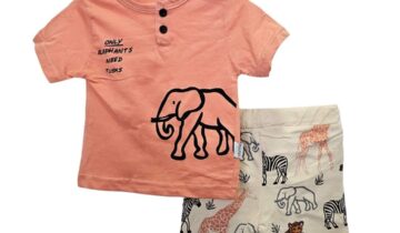 Σύνολο Elephant Κεραμιδί-Μπεζ Bebe - Νο 6-24 μηνών