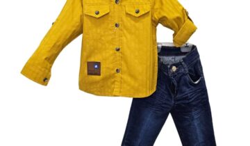 Σύνολο Τζιν με Μουσταρδί Πουκάμισο Mini - Νο 2-5 ετών