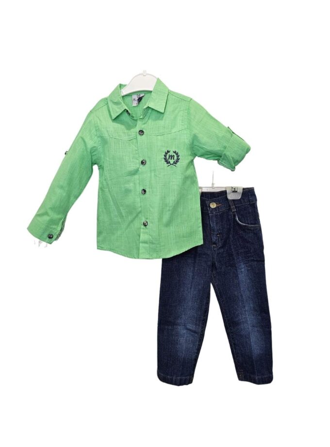 Σύνολο Τζιν με Λαχανί Πουκάμισο Mini - Νο 2-5 ετών