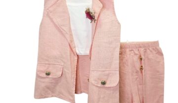 Σύνολο με Γιλέκο Σομόν Mini - Νο 2-6 ετών