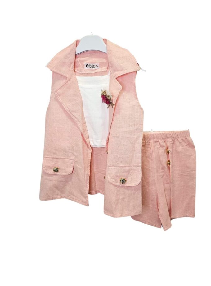 Σύνολο με Γιλέκο Σομόν Mini - Νο 2-6 ετών