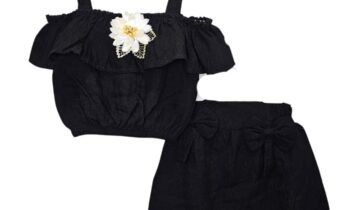 Σύνολο Total Black με Φούστα Mini - Νο 2-6 ετών