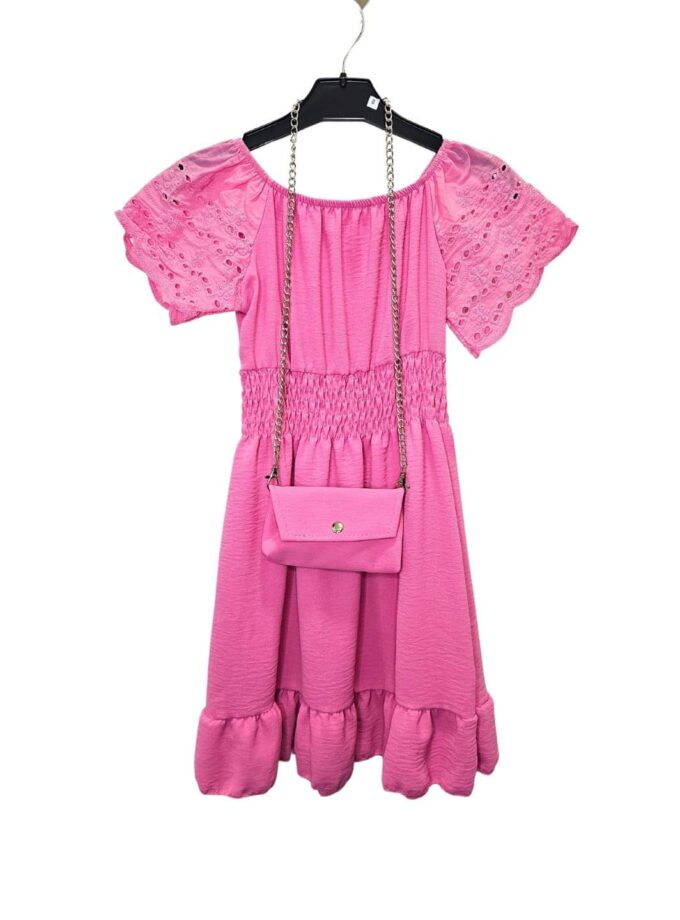 Φόρεμα Κηπούρι Φουξ με Τσάντα Junior - Νο 4-14 ετών