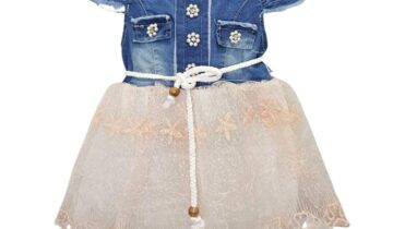 Φόρεμα Τζιν με Τούλινο Τελείωμα Mini - Νο 2-5 ετών