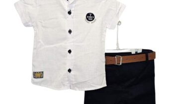 Σύνολο με Άσπρο Πουκάμισο Mini - Νο 2-5 ετών