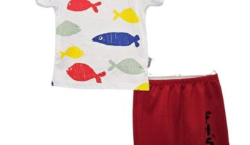 Συνολάκι Ψαράκια Κόκκινο Bebe - Νο 6-18 μηνών