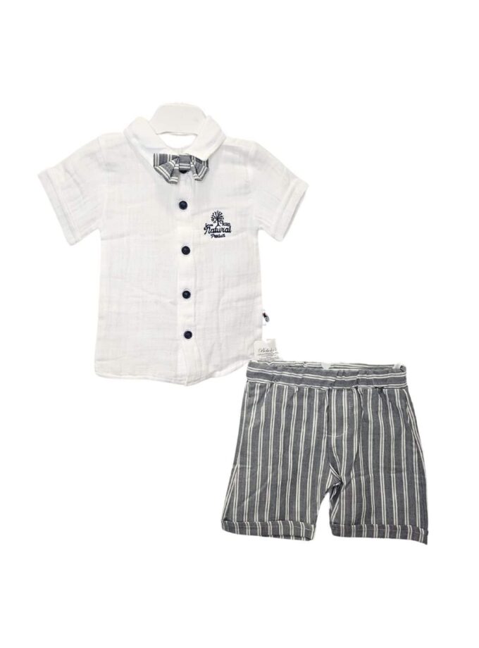 Σύνολο με Ριγέ Natural Bebe - Νο 6-18 μηνών