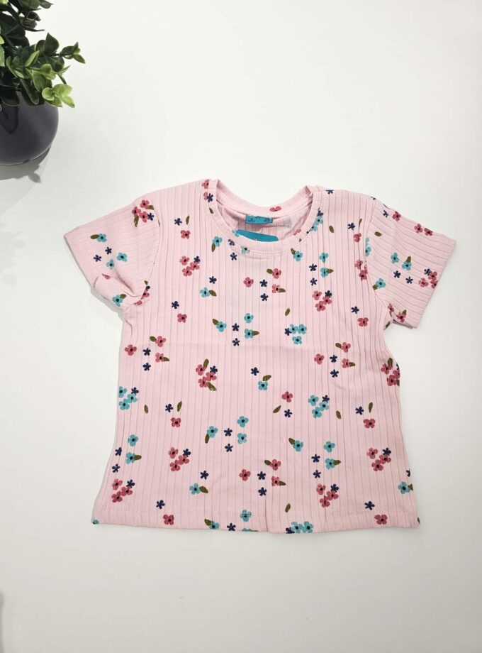 Μπλούζα Ριπ Σομόν Floral - Νο 3-7 ετών