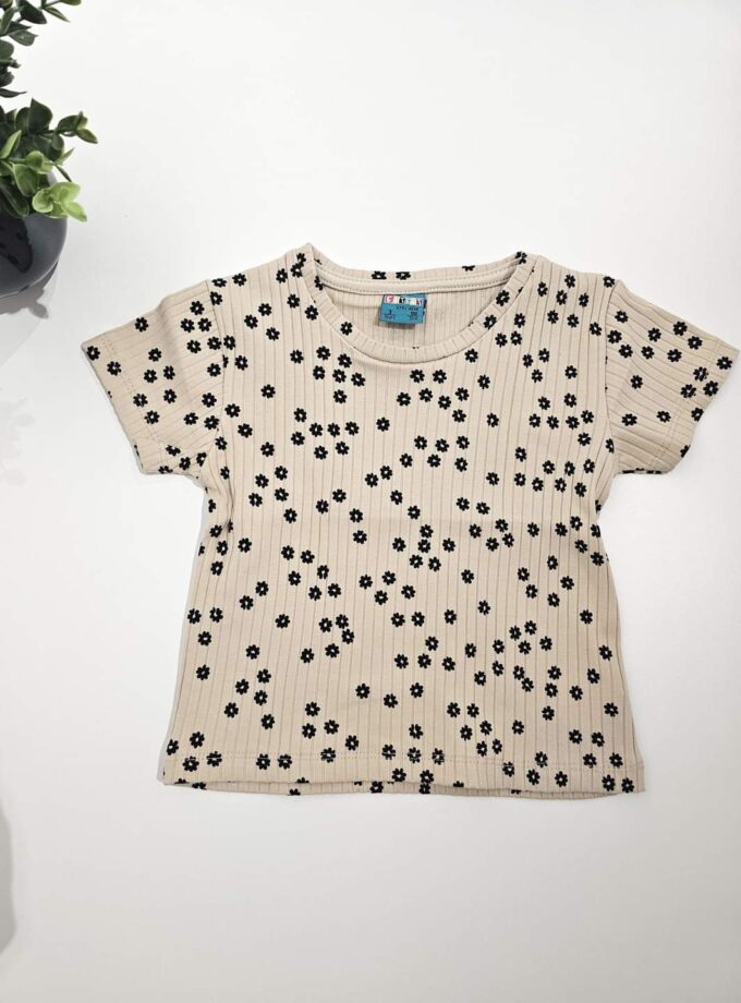 Μπλούζα Μπεζ Floral - Νο 3-7 ετών