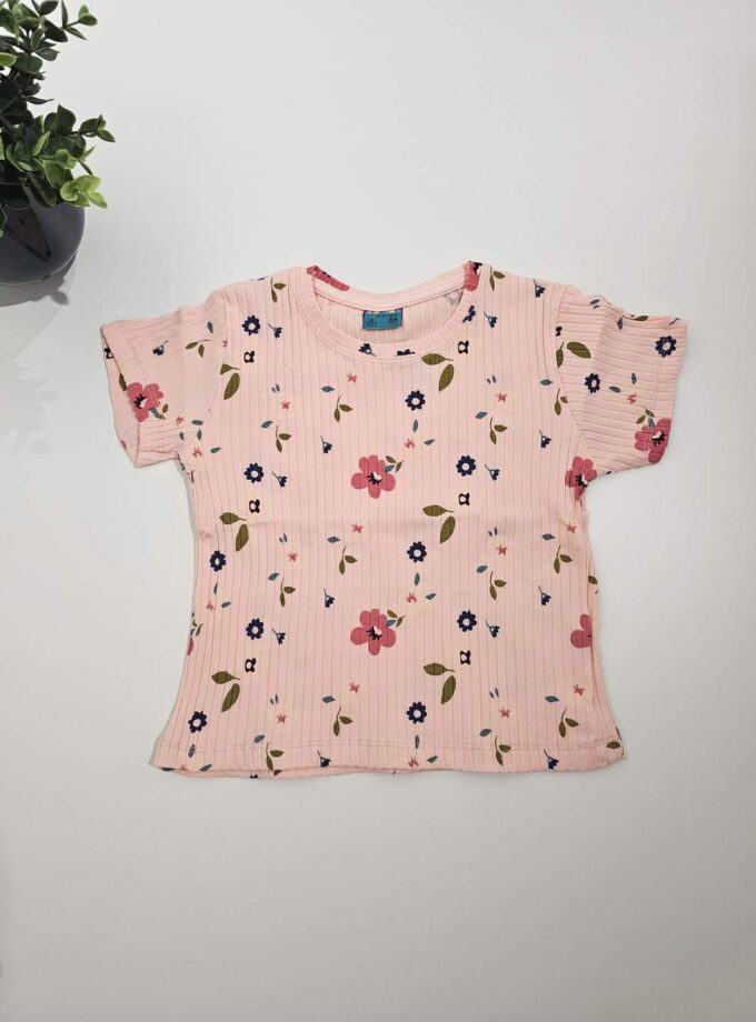 Μπλούζα Ριπ Σομόν Λουλουδάκια - Νο 3-7 ετών