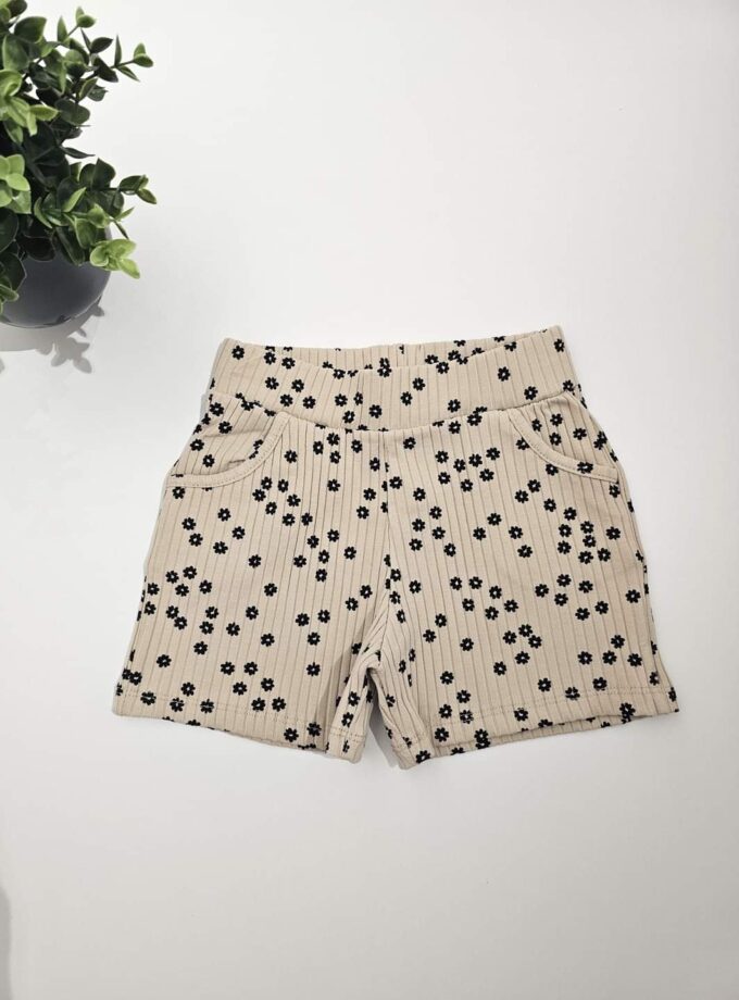 Σορτσάκι Μπεζ Floral - Νο 5-8 ετών