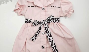 Φόρεμα Ροζ με Λεοπάρ Mini - Νο 1-4 ετών