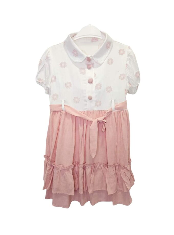 Φόρεμα Preppy Flowers Σάπιο Μήλο Junior - Νο 5-8 ετών