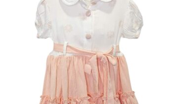 Φόρεμα Preppy Flowers Σομόν Mini - Νο 1-3 ετών