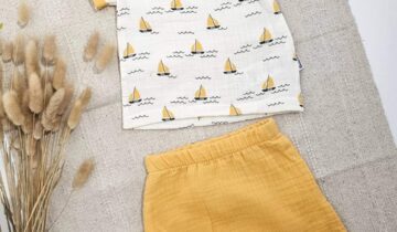 Σύνολο Καραβάκια Μουσταρδί Bebe - Νο 9-18 μηνών