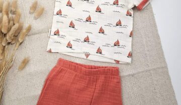 Σύνολο Καραβάκια Κεραμιδί Bebe - Νο 9-18 μηνών