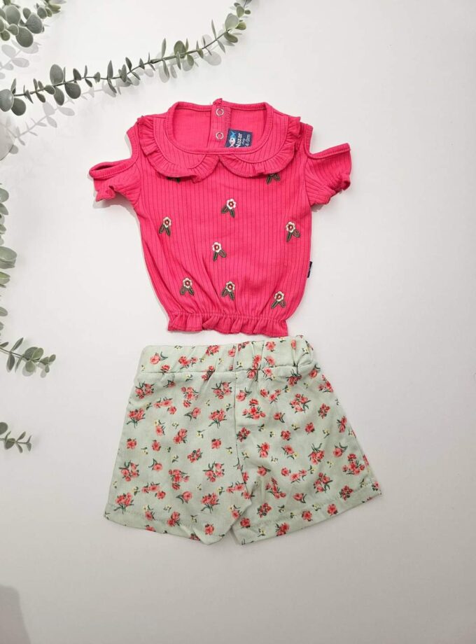 Σύνολο Ροζ Εμπριμέ Bebe - Νο 9-24 μηνών