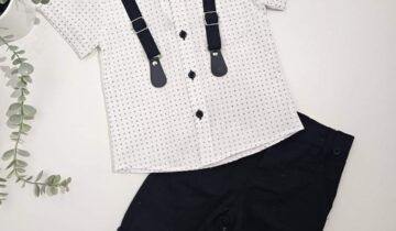 Σύνολο με Πουκάμισο και Μπλε Βερμούδα Mini - Νο 2-4 ετών