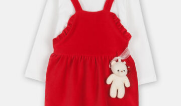 Σαραφάν Βελουτέ Κόκκινο Mini - Νο 1-5 ετών