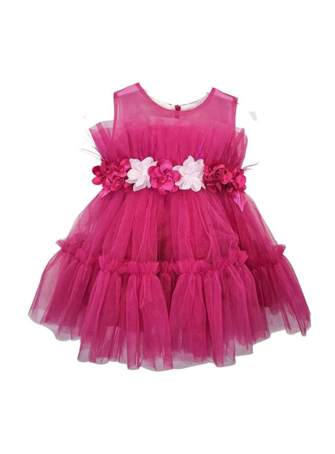 Φόρεμα Αμπιγιέ Φουξ Λουλουδάκια Bebe - Νο 6-24 μηνών