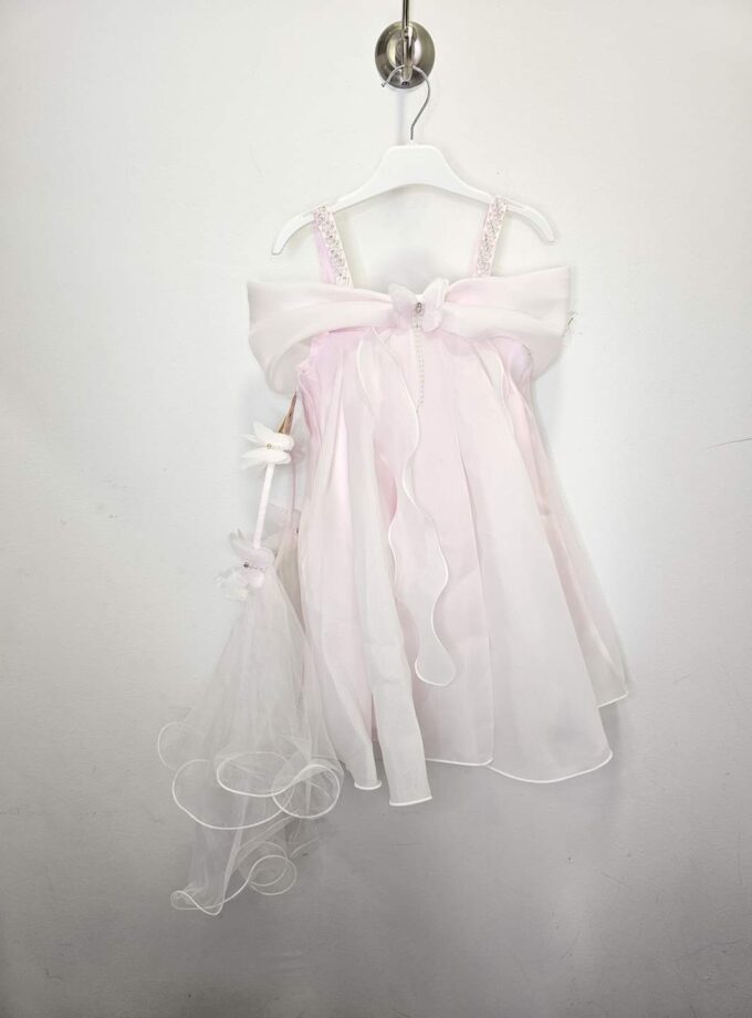 Φόρεμα Αμπιγέ Ροζ Παστέλ Πεταλούδα - No 7-11 ετών