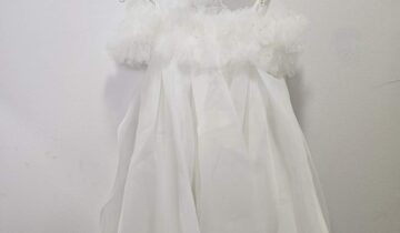 Φόρεμα Αμπιγέ Butterflies Λευκό Junior - Νο 6-10 ετών