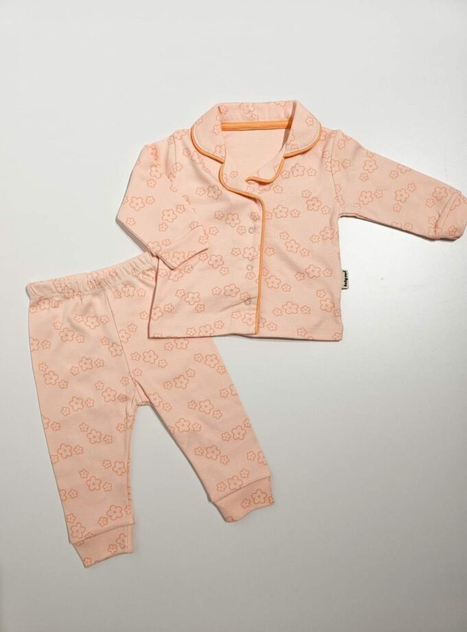 Μπιτζαμάκι Σομόν Λουλουδάκια Bebe - Νο 3-12 μηνών