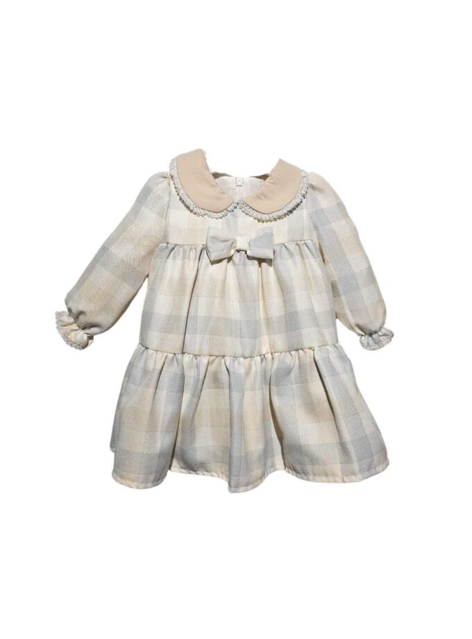 Φόρεμα Καρό Εκρού Σιελ Bebe - Νο 6-24 μηνών
