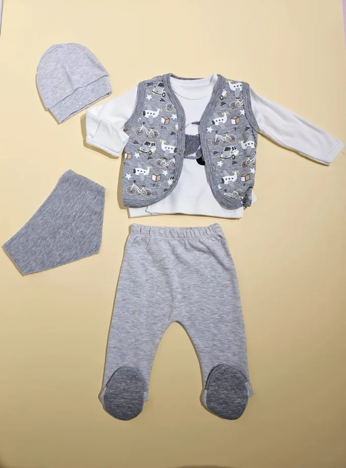 Σετ 5 τεμαχίων Cars Γκρι Newborn