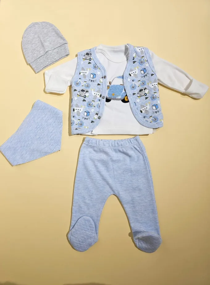 Σετ 5 τεμαχίων Cars Γαλάζιο Newborn