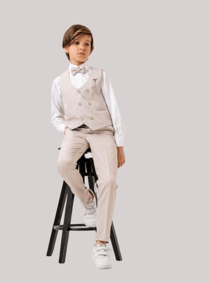 Κοστούμι με Γιλέκο Εκρού Junior