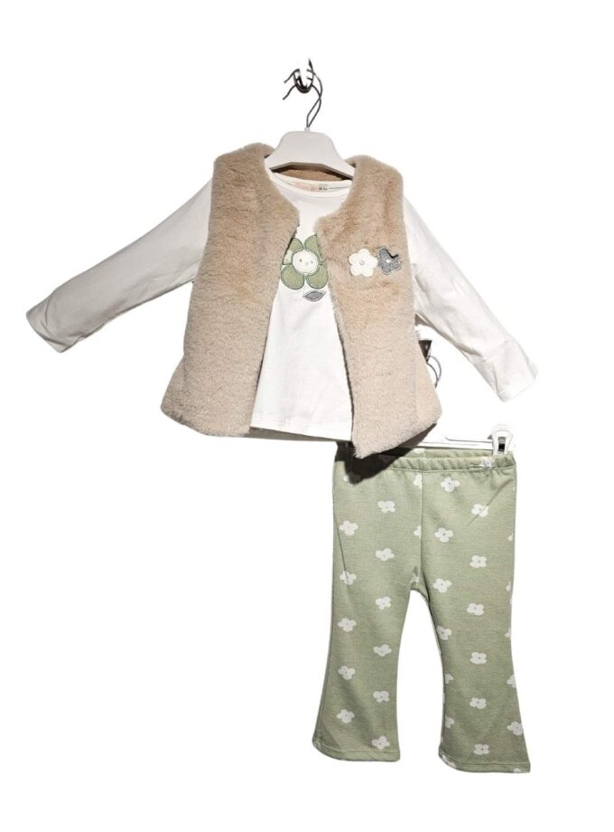 Σύνολο Τριπλό με Φλοράλ Καμπάνα Βεραμάν Mini - Νο 1-4 ετών