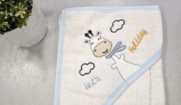 Μπουρνούζι-Κάπα Καμηλοπάρδαλη Λευκό