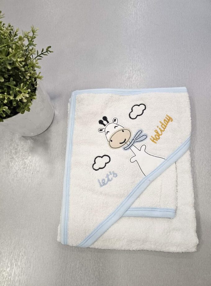 Μπουρνούζι-Κάπα Καμηλοπάρδαλη Λευκό