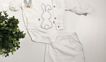 Συνολάκι Τριπλό Bunny Λευκό - No 0-9 μηνών