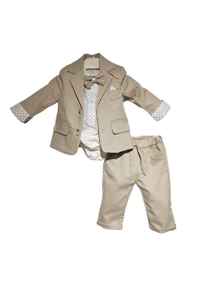 Σετ Σακάκι Total Beige Bebe - No 3-12 μηνών