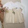Φόρεμα Flowers Αμπιγέ Μπεζ Mini - No 2-4 ετών