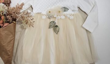 Φόρεμα Flowers Αμπιγέ Μπεζ Mini - No 2-4 ετών