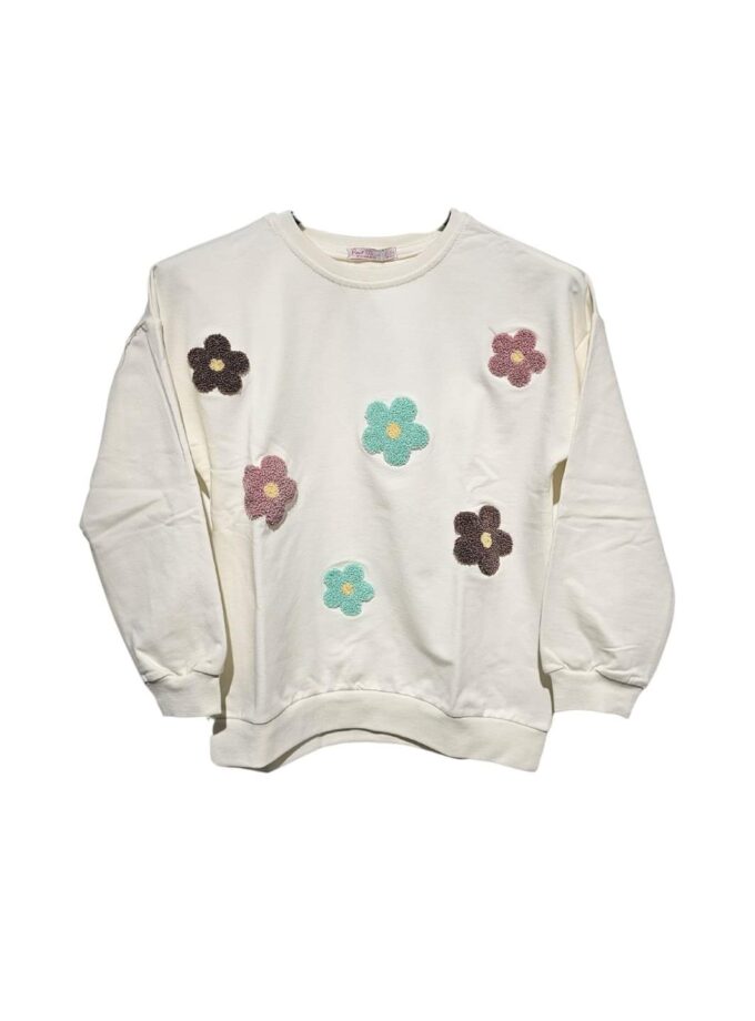 Μπλούζα Εκρού Λουλουδάτη Junior - Νο 5-8 ετών