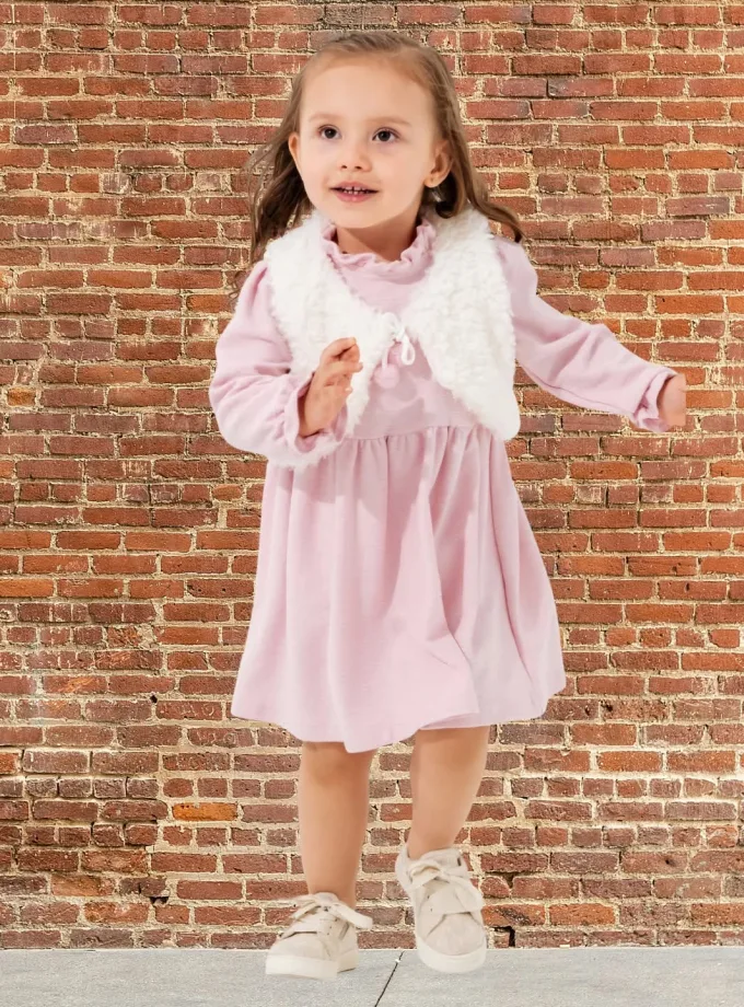 Φόρεμα με Αμάνικο Γουνάκι Bebe