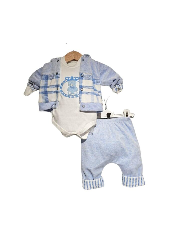 Συνολάκι Τριπλό Βελουτέ Prince Bebe - Νο 0-9 μηνών