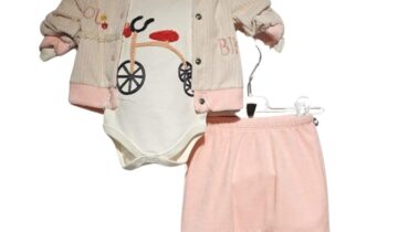 Συνολάκι Τριπλό Βελουτέ Ποδηλατάκι Bebe - No 0-6 μηνών